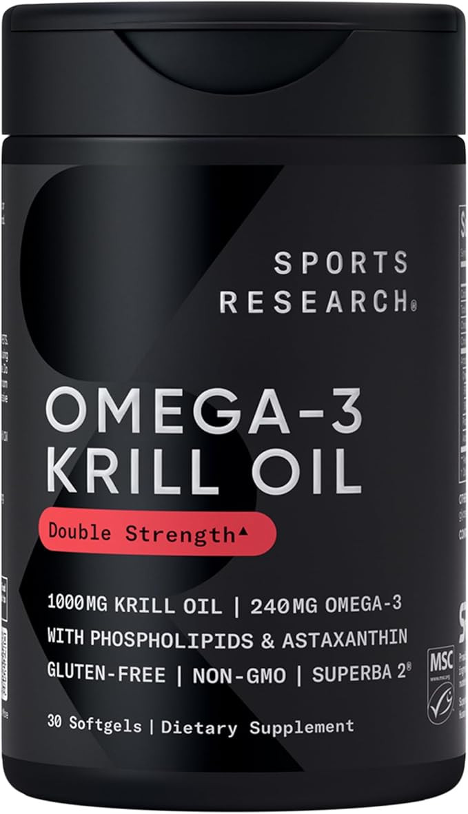 Sports Research Krill Oil Supplement with EPA & DHA Omega 3, Phospholipids & Astaxanthin from Ant... | Amazon (US)