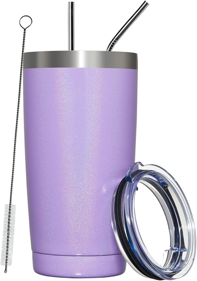 MEWAY 20oz Tumbler Double Wall Vacuum Insulated Travel Glitter Mug ,Stainless Steel Tumblers with... | Amazon (US)
