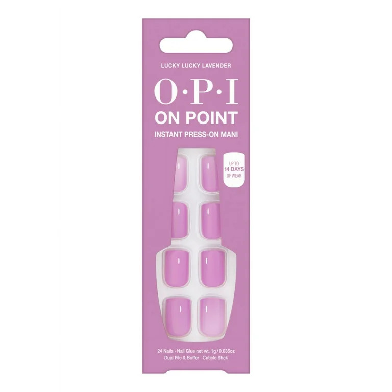 OPI On Point Instant Press On Nails, Lucky Lucky Lavender, False Nails, 24 Pieces - Walmart.com | Walmart (US)