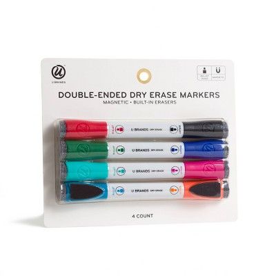 Ubrands Magnetic Double-Ended Dry Erase Markers 4ct | Target