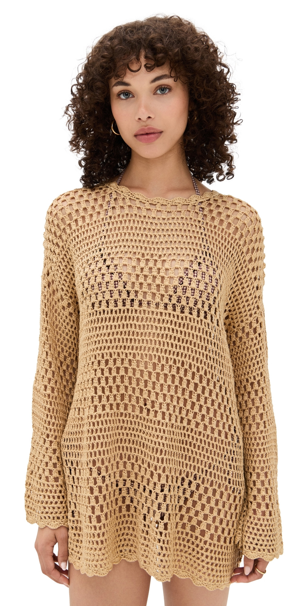 Show Me Your Mumu Paula Pullover Latte Crochet XL | Shopbop