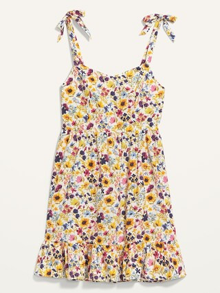 Tie-Shoulder Fit & Flare Floral Cami Mini Dress for Women | Old Navy (US)