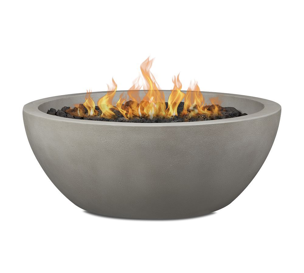 Nerissa Concrete 42" Round Propane Fire Pit Table | Pottery Barn (US)