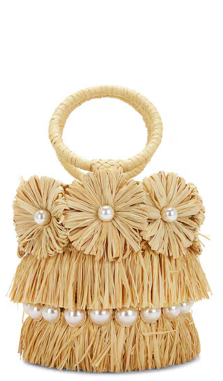 Liv Round Floral Bucket Bag in Natural | Revolve Clothing (Global)