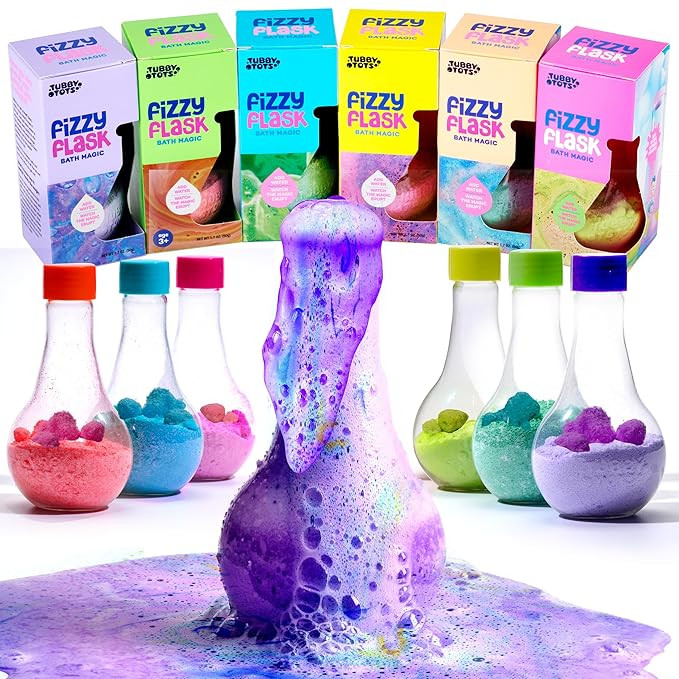 Tubby Tots Bath Potion Kits for Kids - 6 Pk - Bath Bombs for Kids - Toddler Bubble Foam Colors Fi... | Amazon (US)