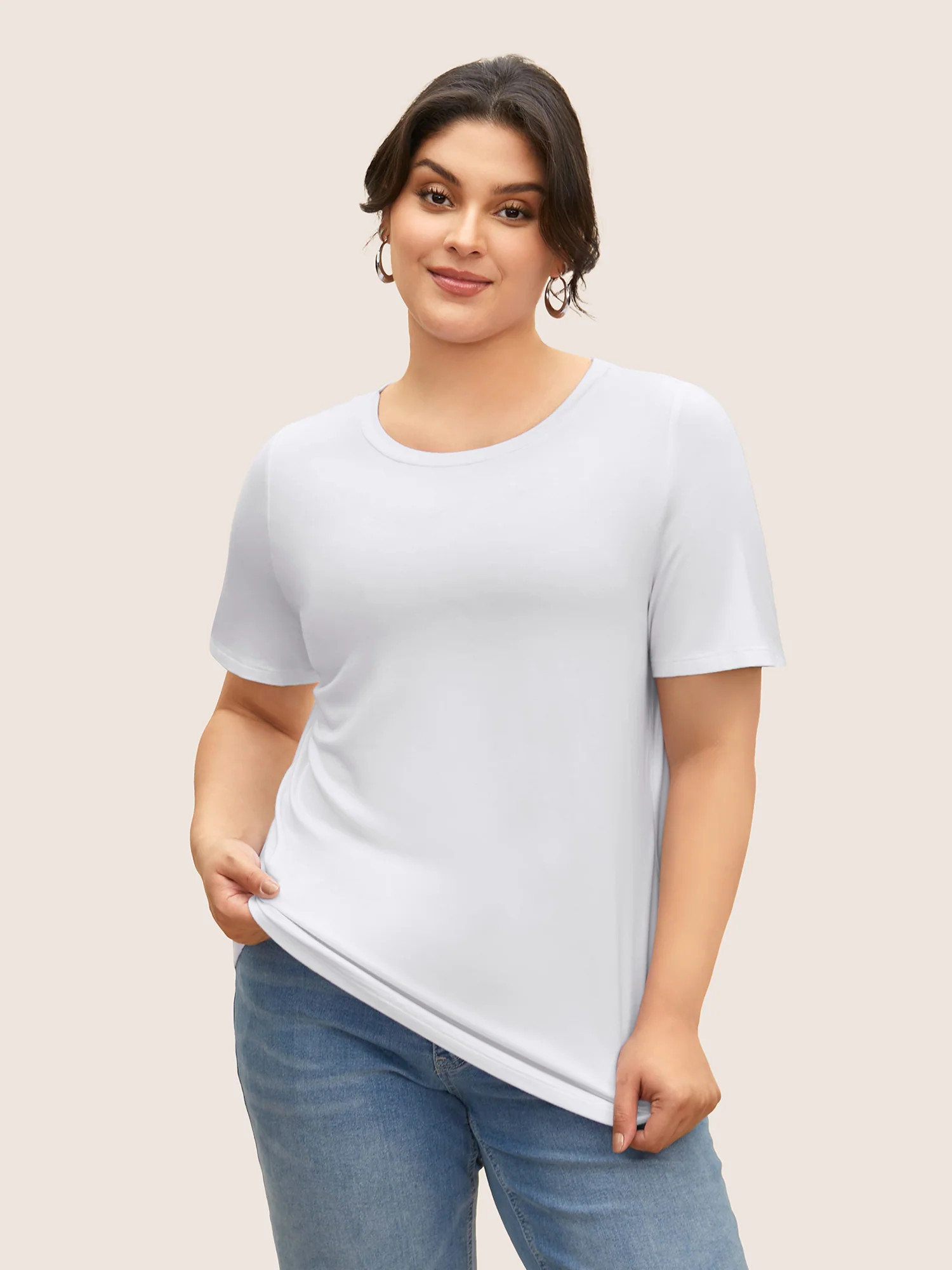 Supersoft Essentials Solid Basic Knit T-shirt | Bloomchic