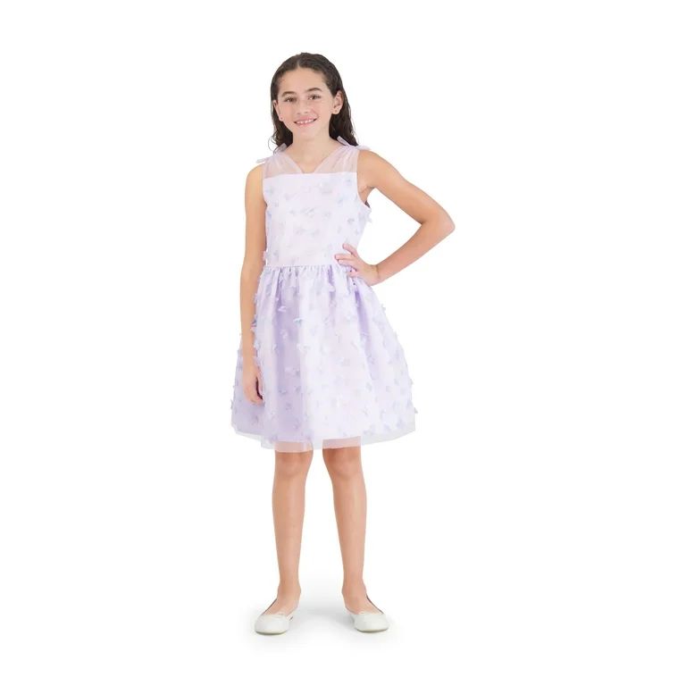 Wonder Nation Girls 3D Printed Butterfly Mesh Dress, Sizes 4-16 & Plus | Walmart (US)
