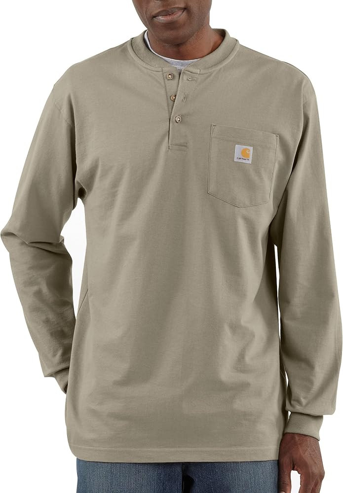 Carhartt Men's Loose Fit Heavyweight Long-Sleeve Pocket Henley T-Shirt | Amazon (US)