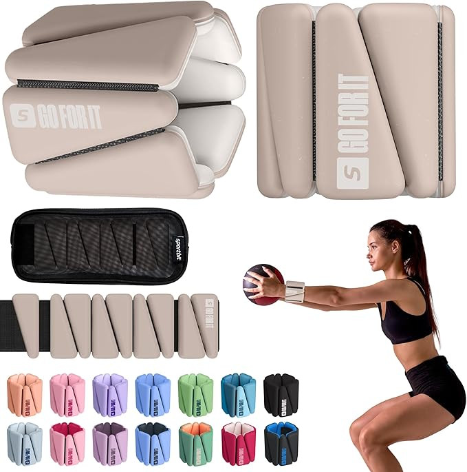 SPORTBIT Wrist and Ankle Weights for Women - Set of 2 (1lb Each) Wearable Ankle & Wrist Weights -... | Amazon (US)