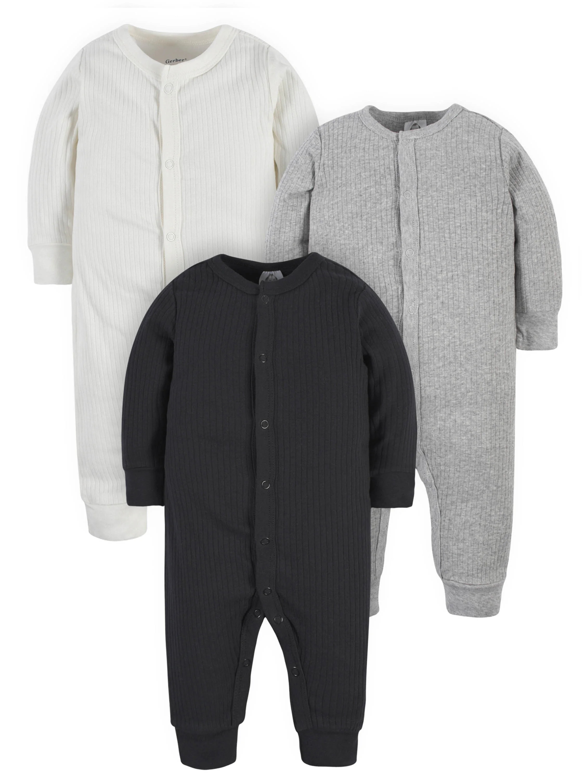Modern Moments by Gerber Baby Boy Solid Drop Needle Coveralls, 3-Pack (Newborn-12 Months) | Walmart (US)