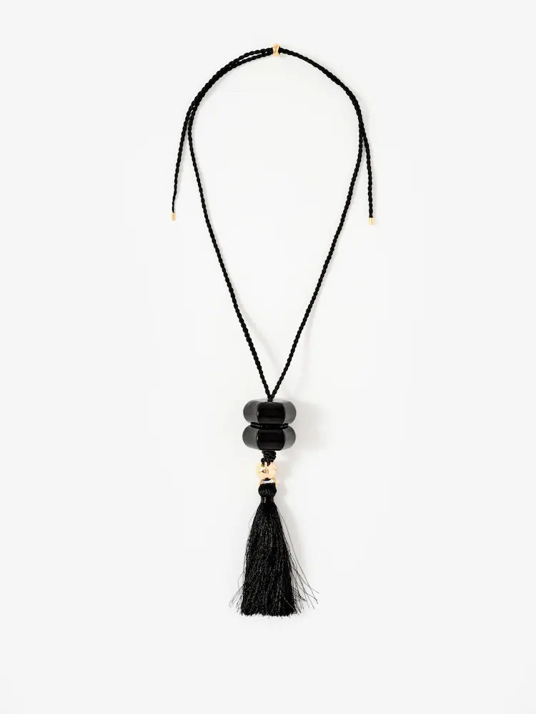 Mint Velvet Black Resin Tassel Pendant Necklace | Next EU