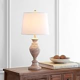 SAFAVIEH Lighting Collection Kyler Rustic Farmhouse Brown Wood Finish 28-inch Bedroom Living Room... | Amazon (US)