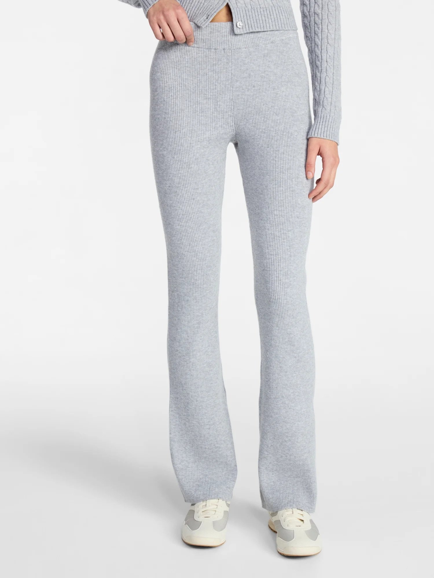 No Boundaries Ribbed Flare Pants, 30.5'' Inseam, Women's XXS-XXL | Walmart (US)