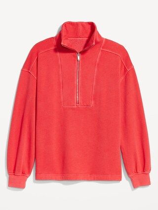 Oversized Half-Zip Pullover Tunic for Women | Old Navy (US)