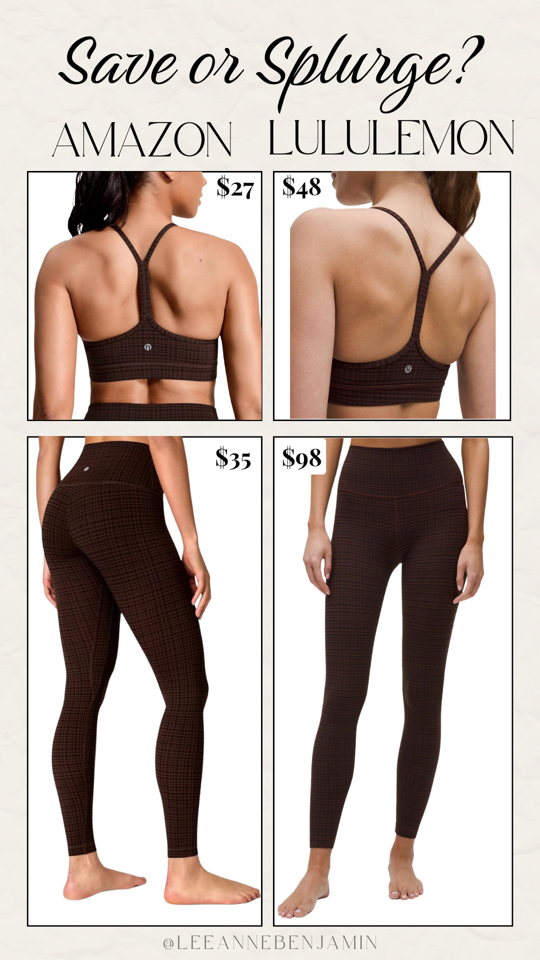 Would you save or splurge on this adorable activewear print? I know which one I am choosing! 

 #LTKActive #LTKSaleAlert #LTKMidsize