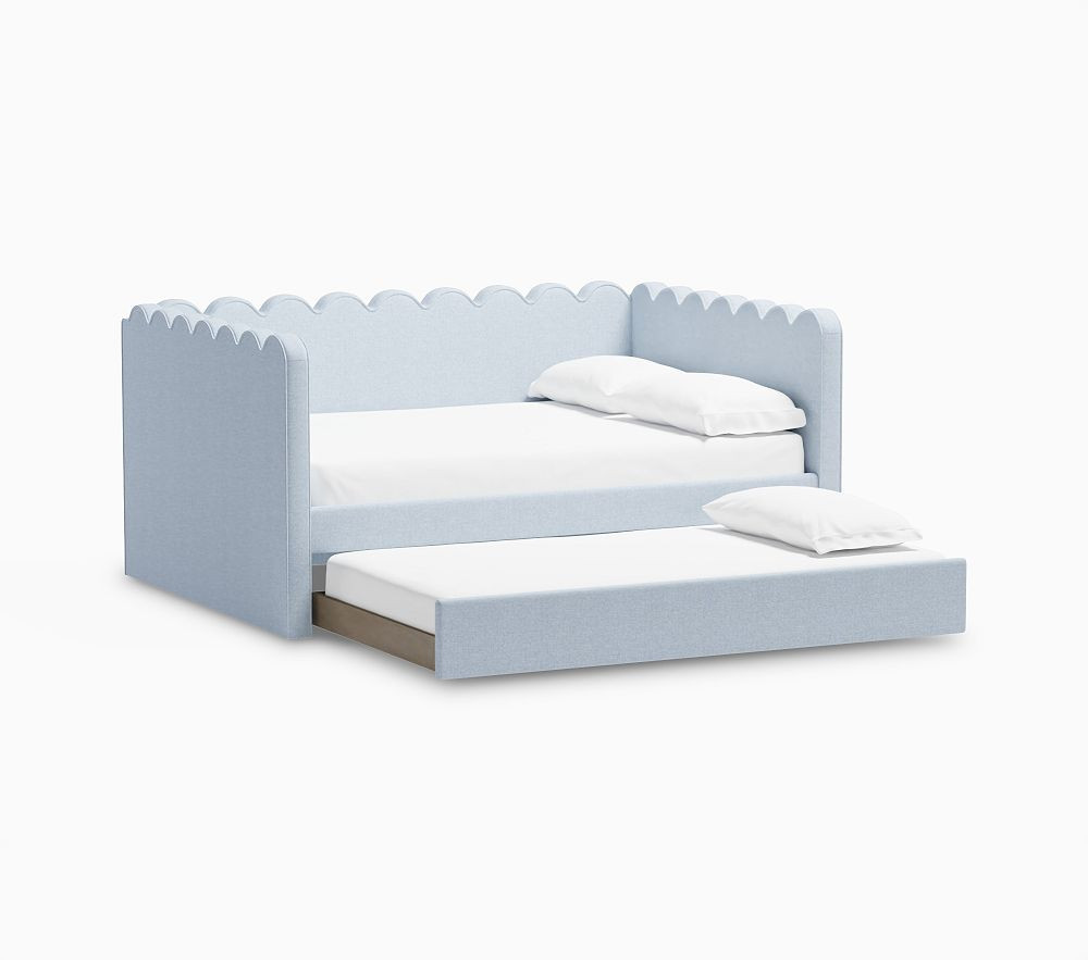 Penny Daybed With Trundle Full Eco Performance Weave Chambray | Pottery Barn Kids
