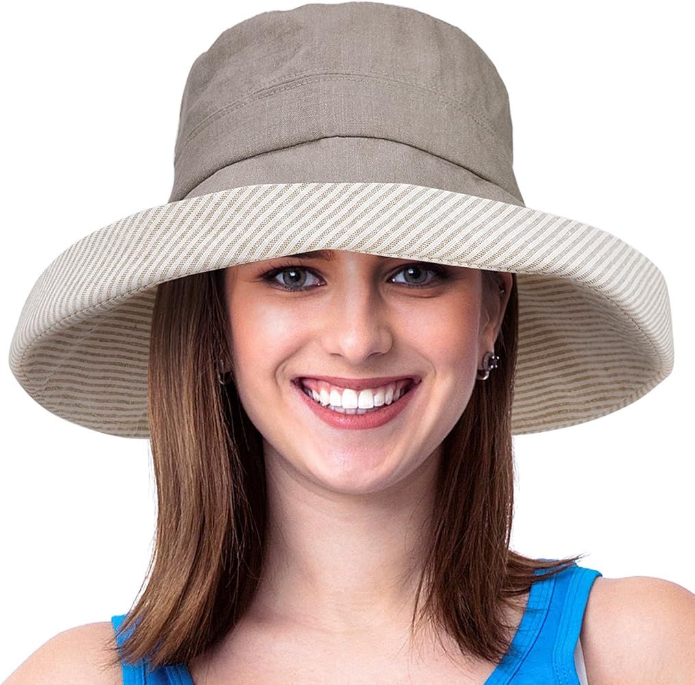Womens Bucket Hat UV Sun Protection Lightweight Packable Summer Travel Beach Cap | Amazon (US)