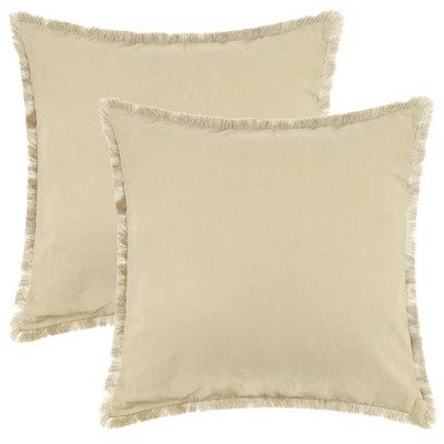 Unique Bargains Farmhouse Sofa Couch Bed Cotton Decorative Throw Pillow Cover with Tassel Trim 2 ... | Target