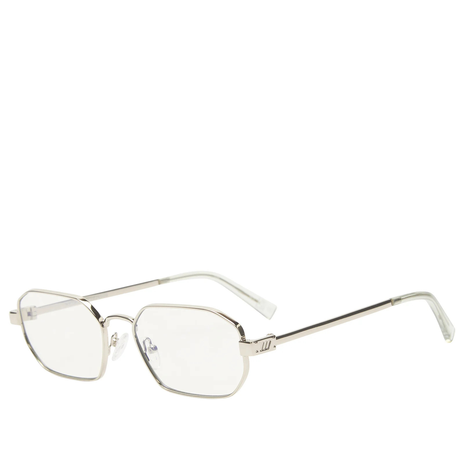 Le Specs Mythic Blue Light Optical Glasses in Silver/Blue Light Lens | END. Clothing