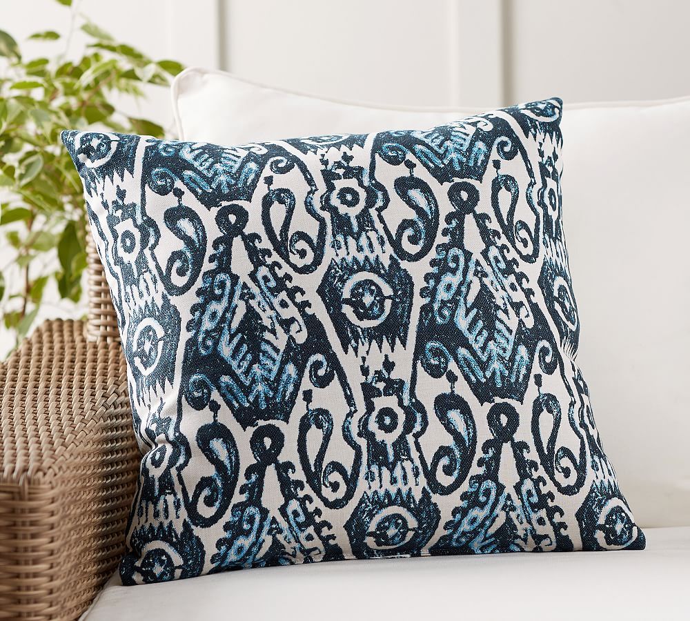 Sunbrella® Delphi Ikat Outdoor Throw Pillow | Pottery Barn (US)