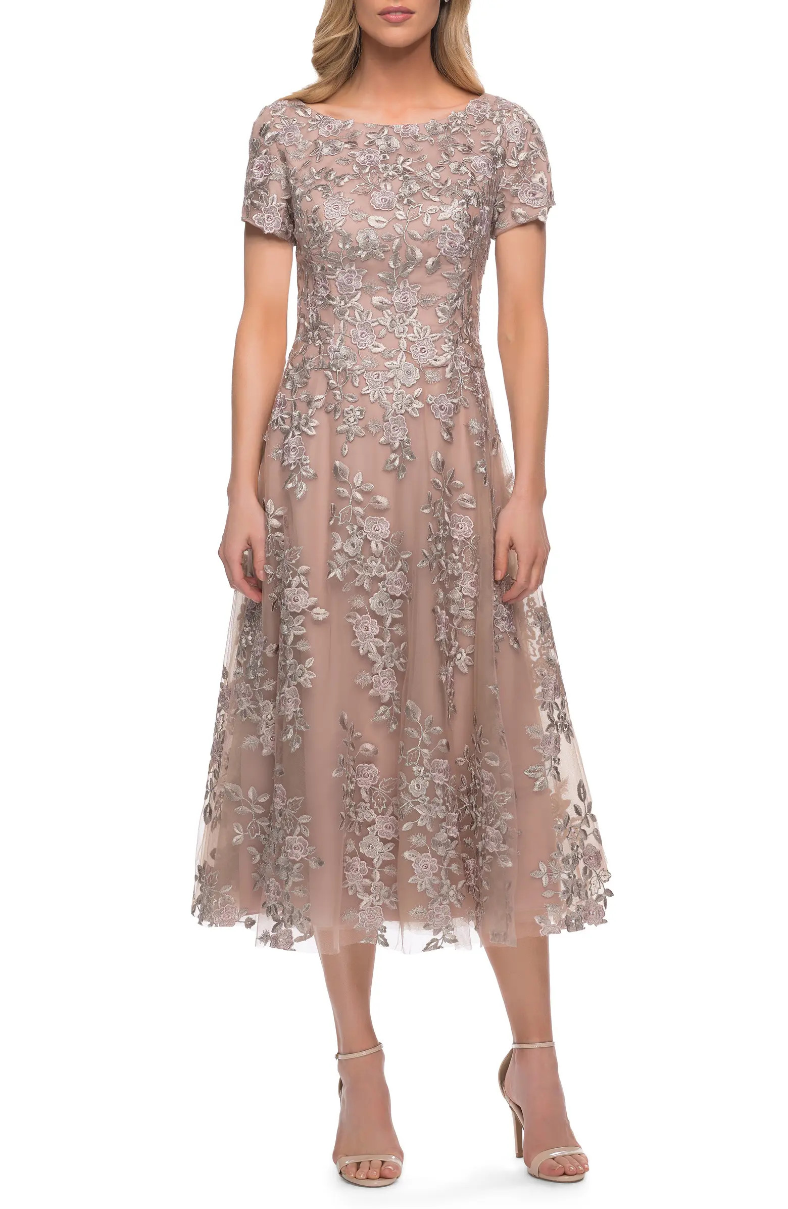 Beautiful Embroidered Short Sleeve A-Line Cocktail Dress | Nordstrom