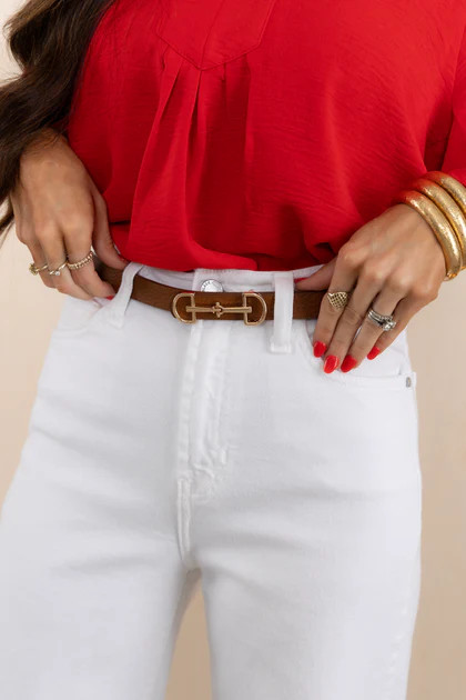 Here For A Ride Cognac Belt | The Willow Tree