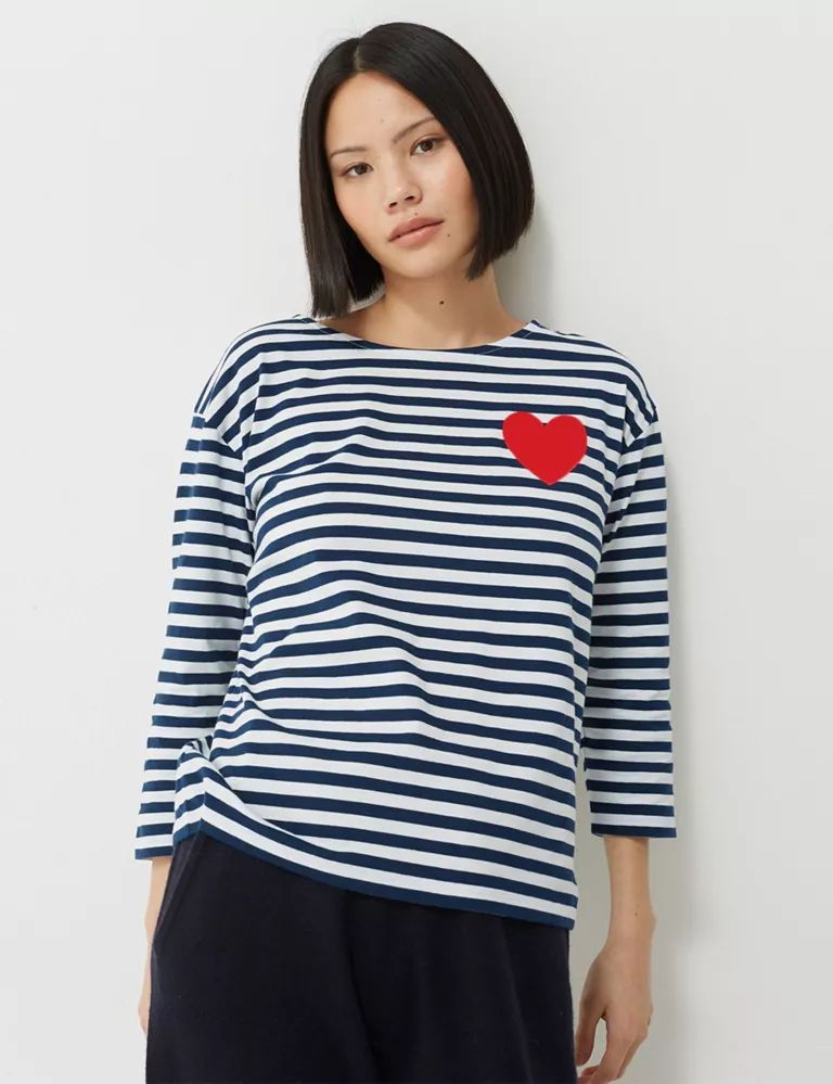 Pure Cotton Striped Heart T-Shirt | Marks & Spencer (UK)