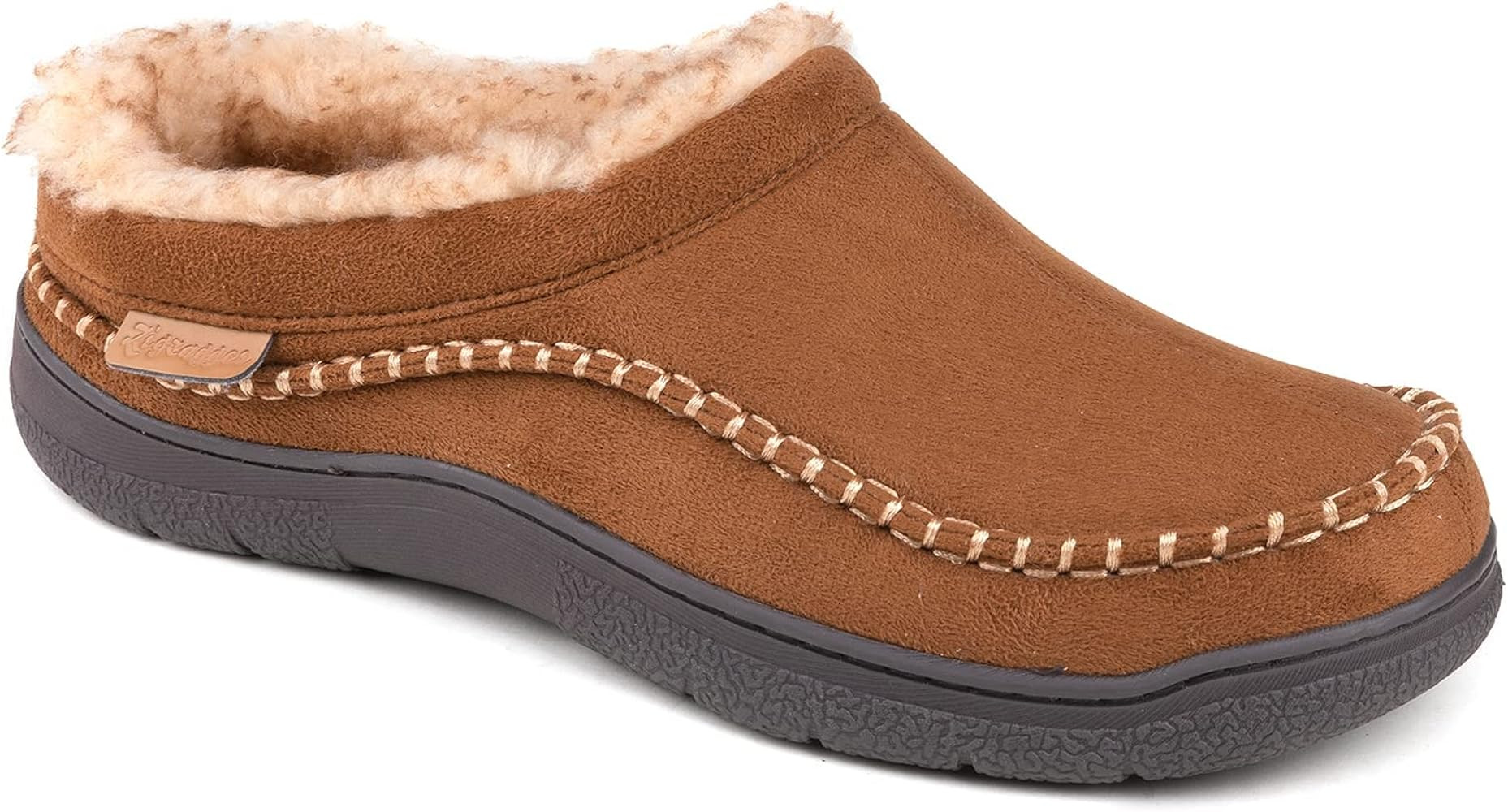 Zigzagger Men's Slip On Moccasin Slippers, Indoor/Outdoor Warm Fuzzy Comfy House Shoes, Fluffy Wi... | Amazon (US)