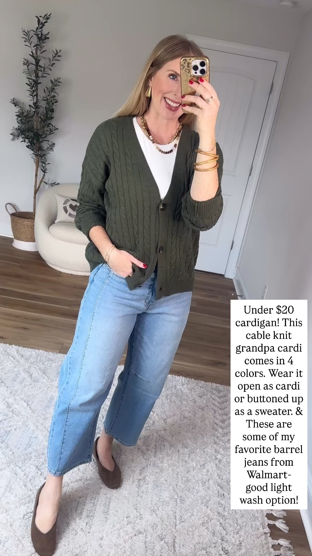 Walmart outfit try on, cable knit cardigan

#LTKootd