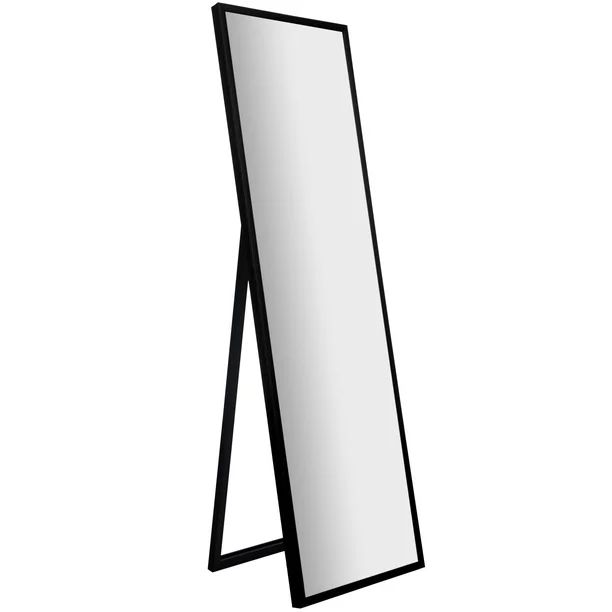 Framed Black Floor Free Standing Mirror with Easel 16"x57" by Gallery Solutions | Walmart (US)