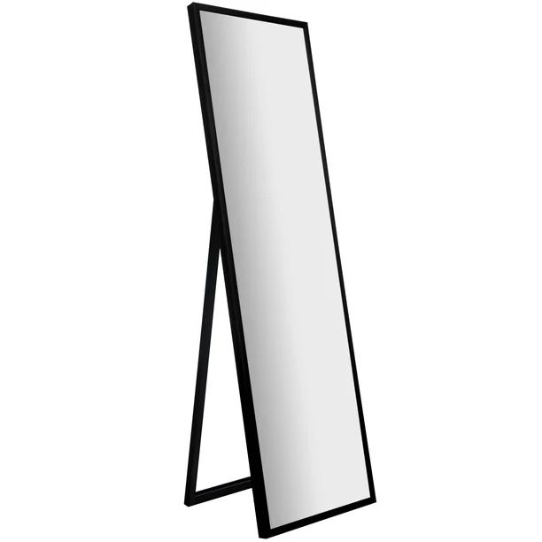 Framed Black Floor Free Standing Mirror with Easel 16"x57" by Gallery Solutions - Walmart.com | Walmart (US)