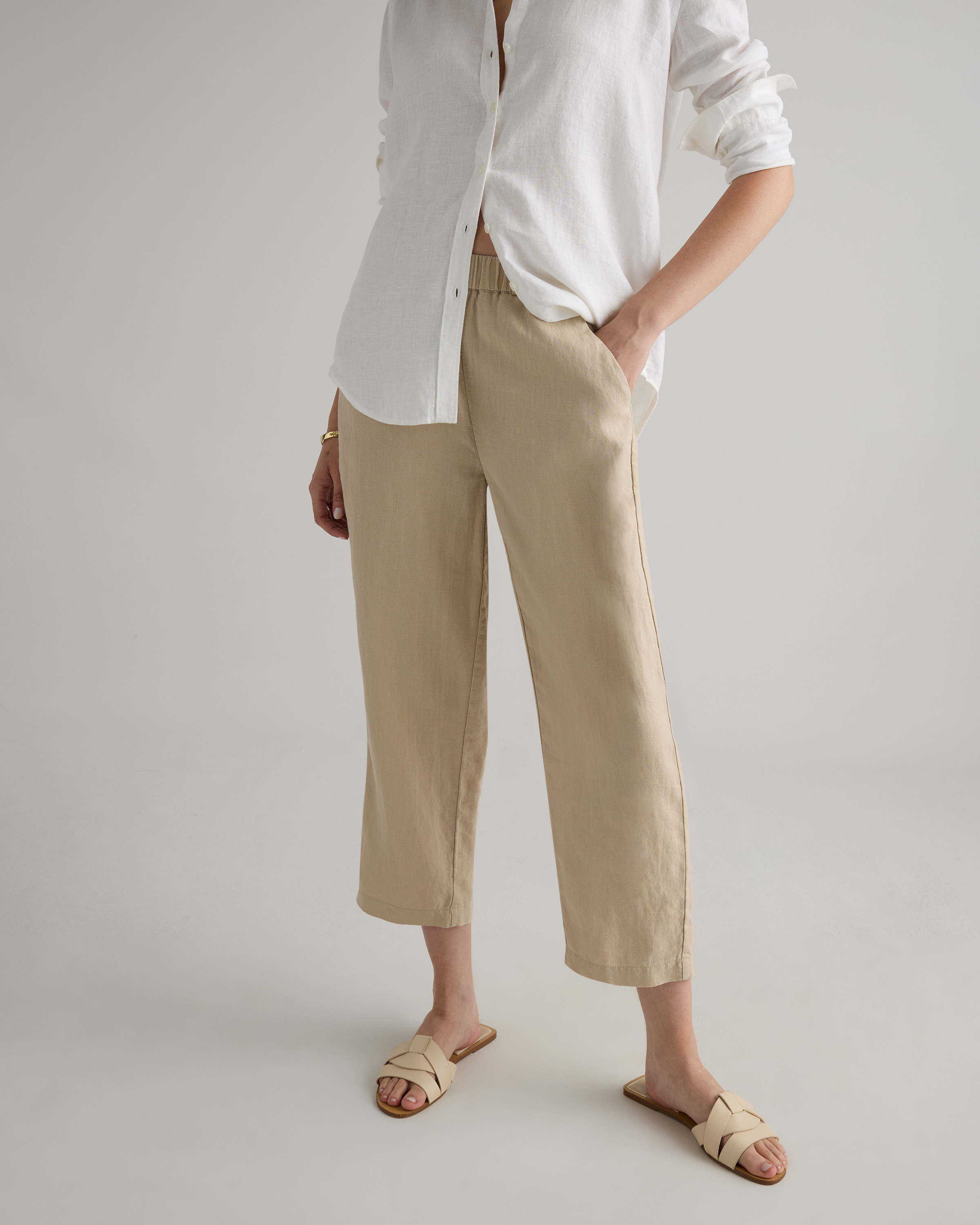 100% European Linen Pants in White | Quince