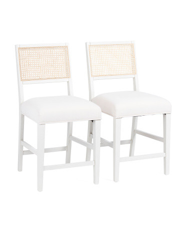Set Of 2 20x39 Cane Back Counter Stools | TJ Maxx