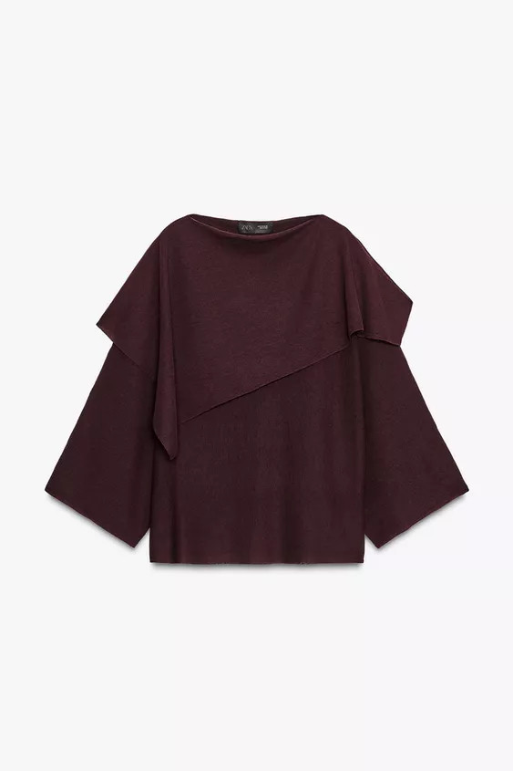 PLAIN KNIT CAPE SWEATER | Zara US