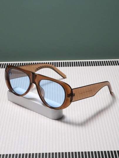 1pc Ladies' Round Plastic Fashion Sunglasses Suitable For Outdoor Travel, Party Decoration, Block... | SHEIN