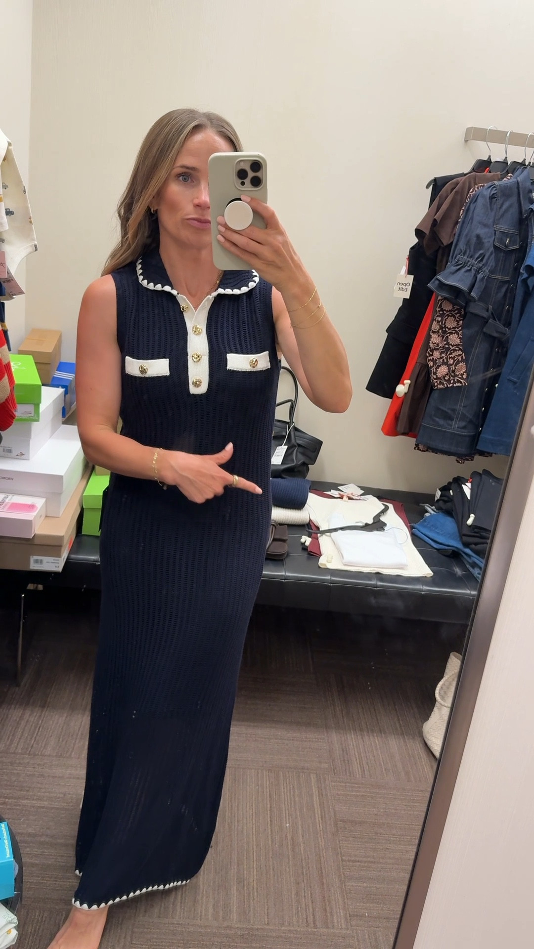 Such a pretty knit polo maxi dress. I bought the small. It’s stretchy so sizing is pretty forgiving  

#LTKPetite #LTKSaleAlert #LTKOver40