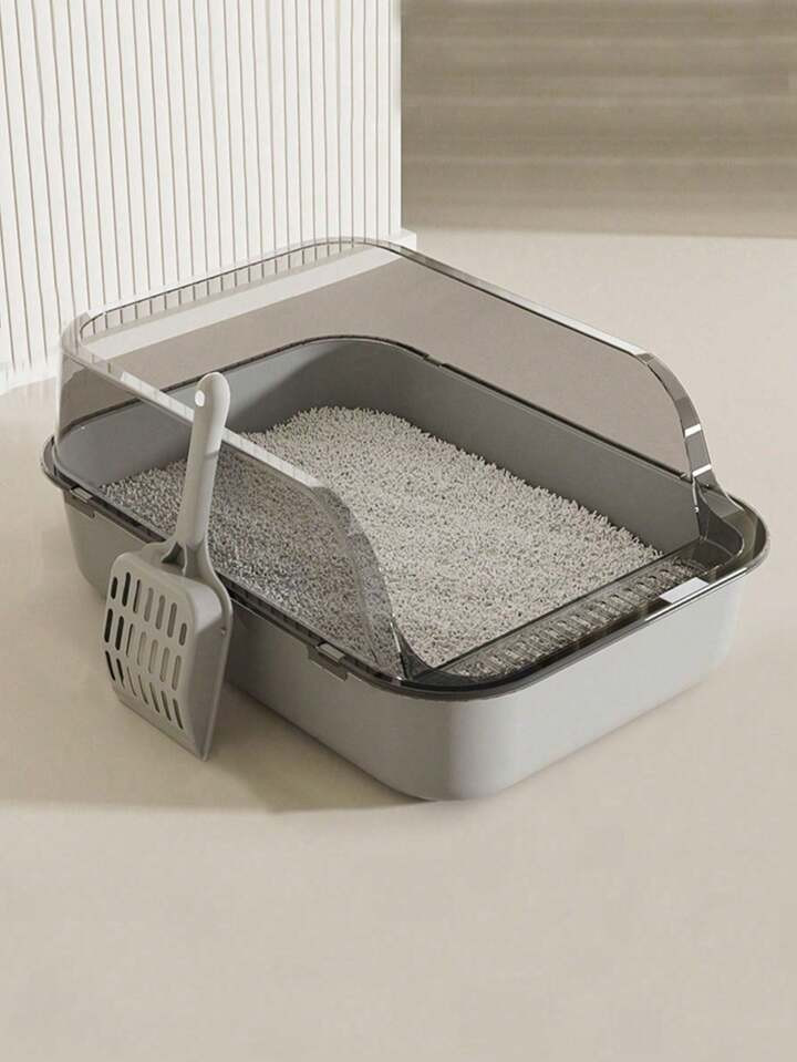1 stuk Semi-gesloten Kattenbak Met Nest Lepel ( Willekeurige kleur ) | SHEIN
