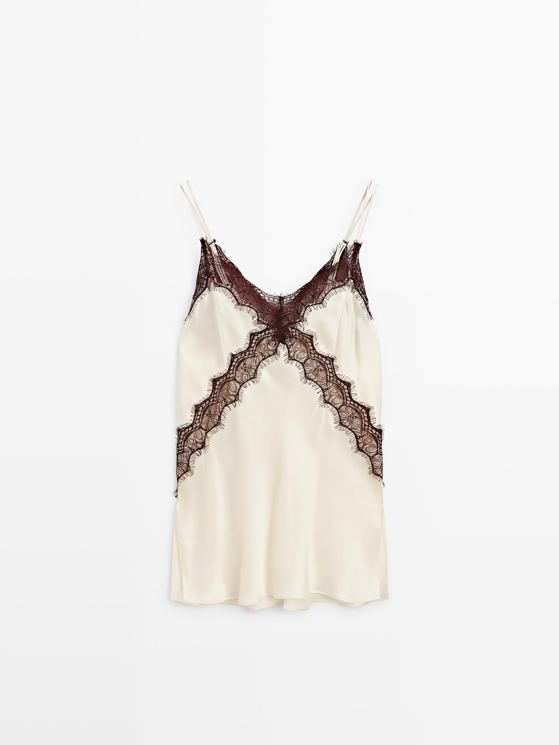 Long 100% silk camisole top - STUDIO | Massimo Dutti UK