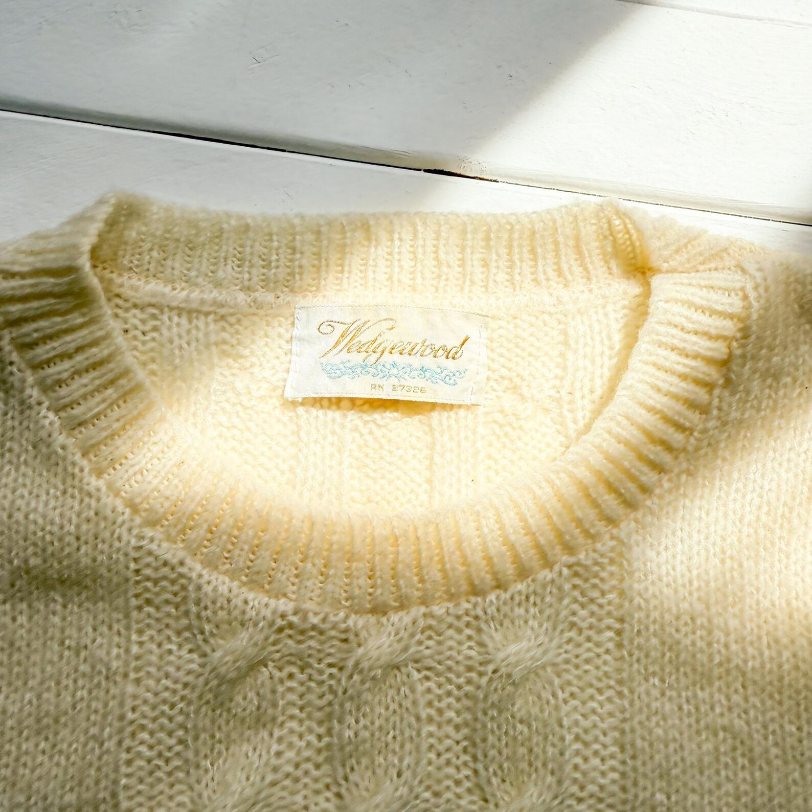 Wedgewood 60s 70s vtg cream cable knit sweater size S | Etsy (US)