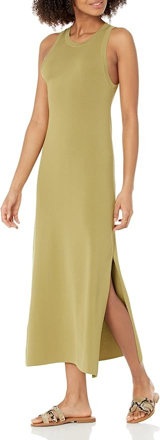 The Drop Women's Gabriela High Neck Cut-In A-Line Side Slit Maxi Sweater Dress | Amazon (US)