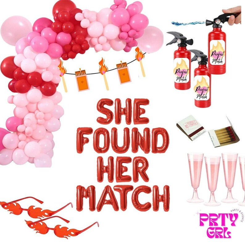 She Found Her Perfect Match" Bachelorette & Engagement Party Kit – Custom Matchbooks, Fire Sung... | Etsy (US)