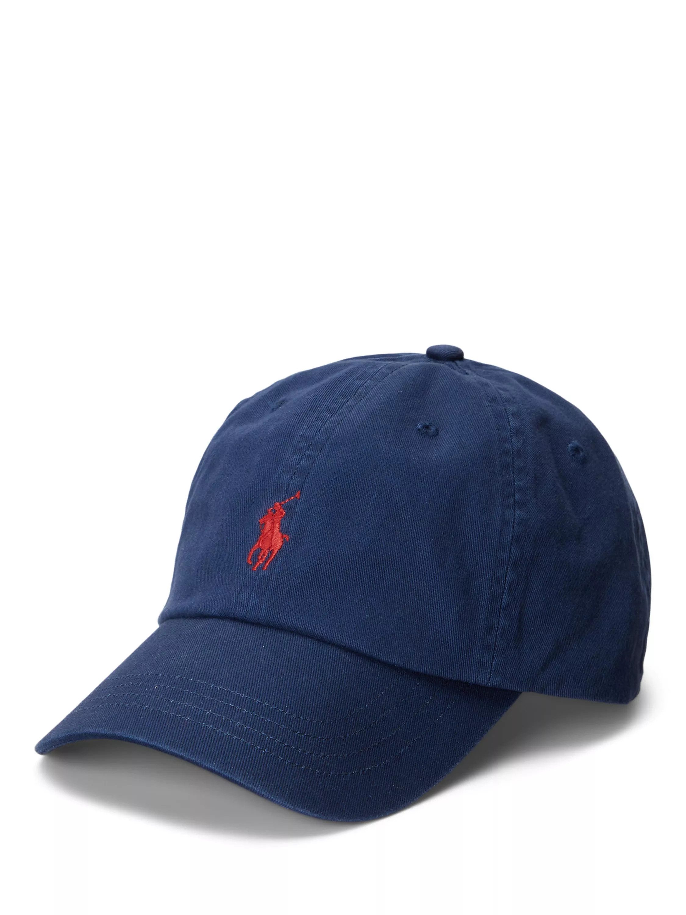 Polo Ralph Lauren Signature Pony Baseball Cap, Navy/Red | John Lewis (UK)