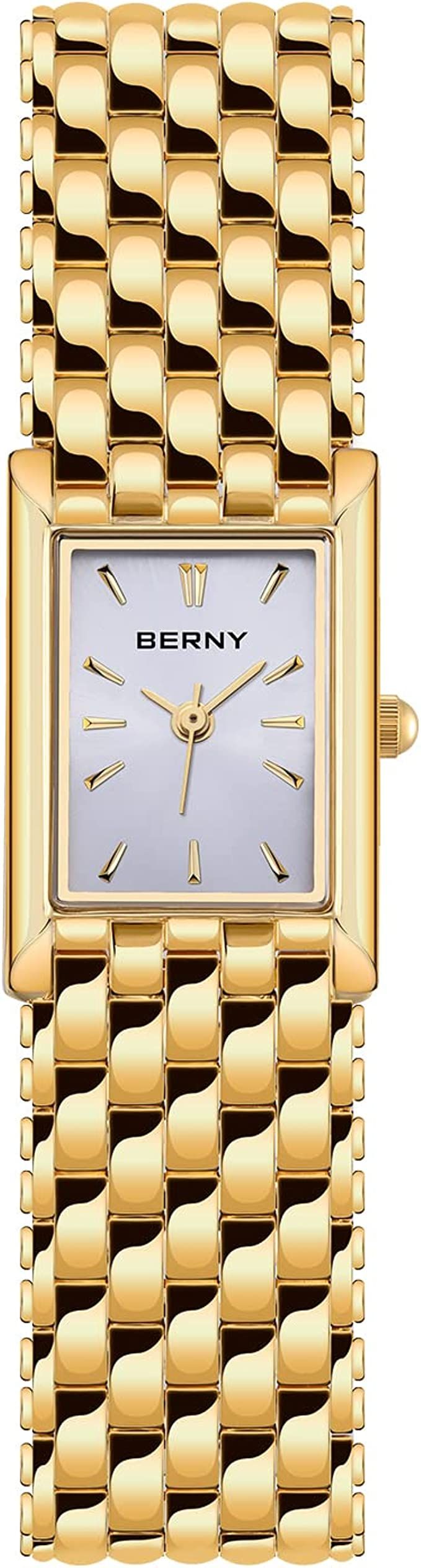 BERNY Women's Stainless Steel Japanese Quartz Wrist Watch (Model: 2166L-B) | Amazon (US)