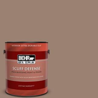 BEHR ULTRA 1 gal. #N190-5 Frontier Brown Extra Durable Flat Interior Paint & Primer 172401 - The ... | The Home Depot