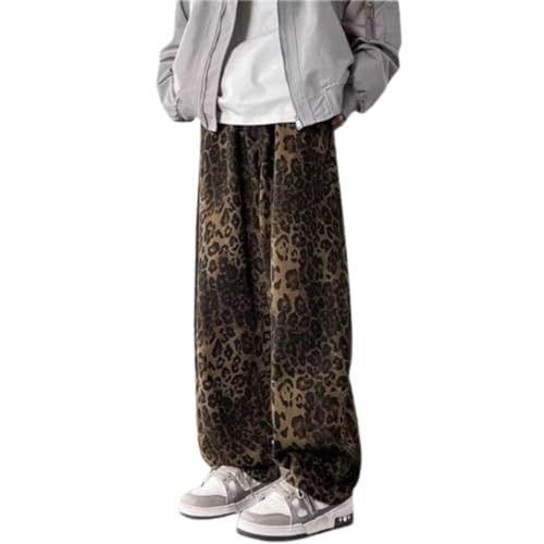 Y2k Pants Leopard Print Pants Straight Leg Jeans Baggy Jeans Oversized Pants Wide Leg Jeans | Amazon (US)