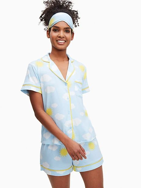 short sleeve pj set and mask | Kate Spade Outlet