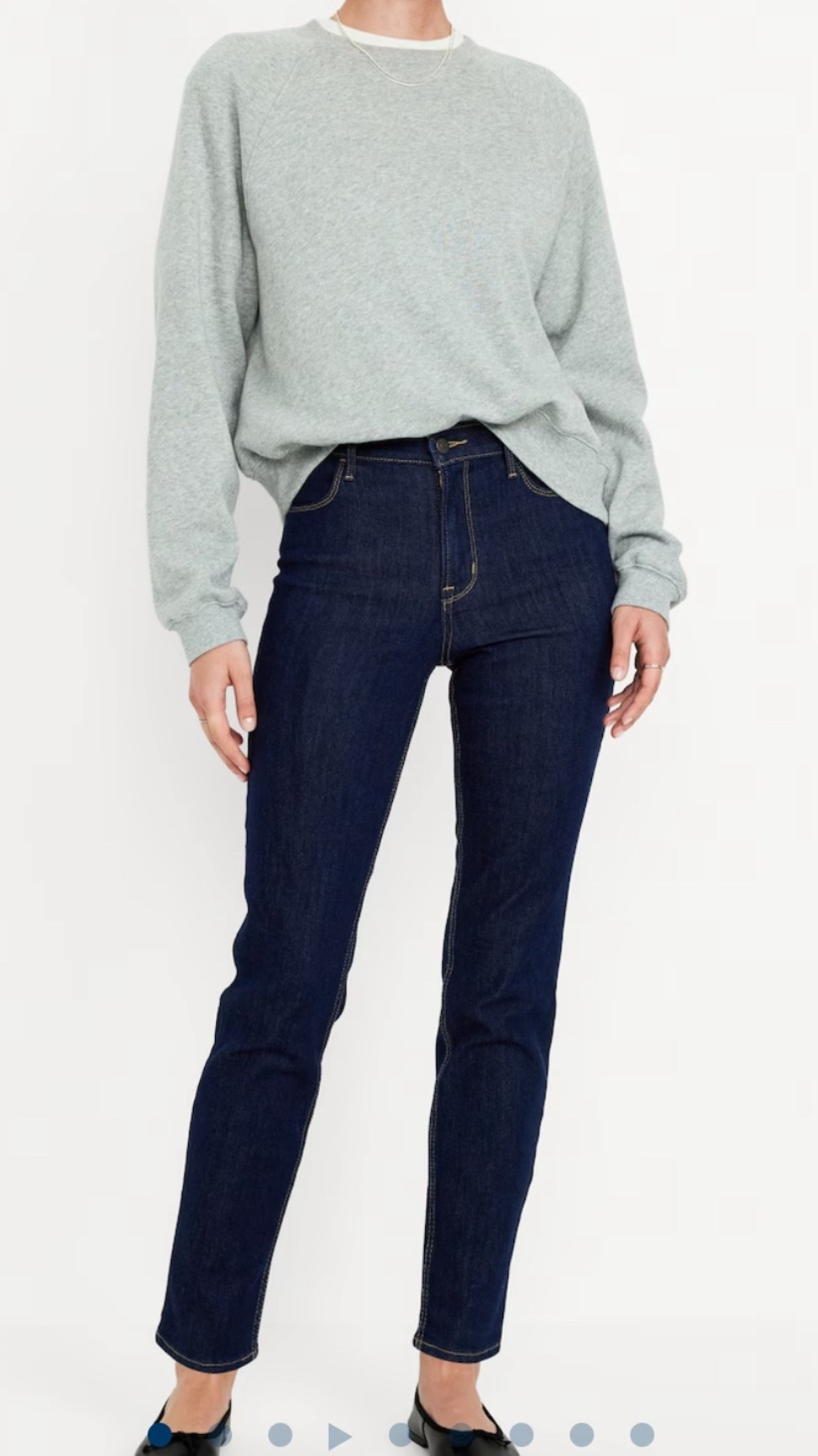 Straight leg jeans for under $30! Runs true to size. I love this darker wash for a dressier look. I’m wearing a size 00 waist is 25"