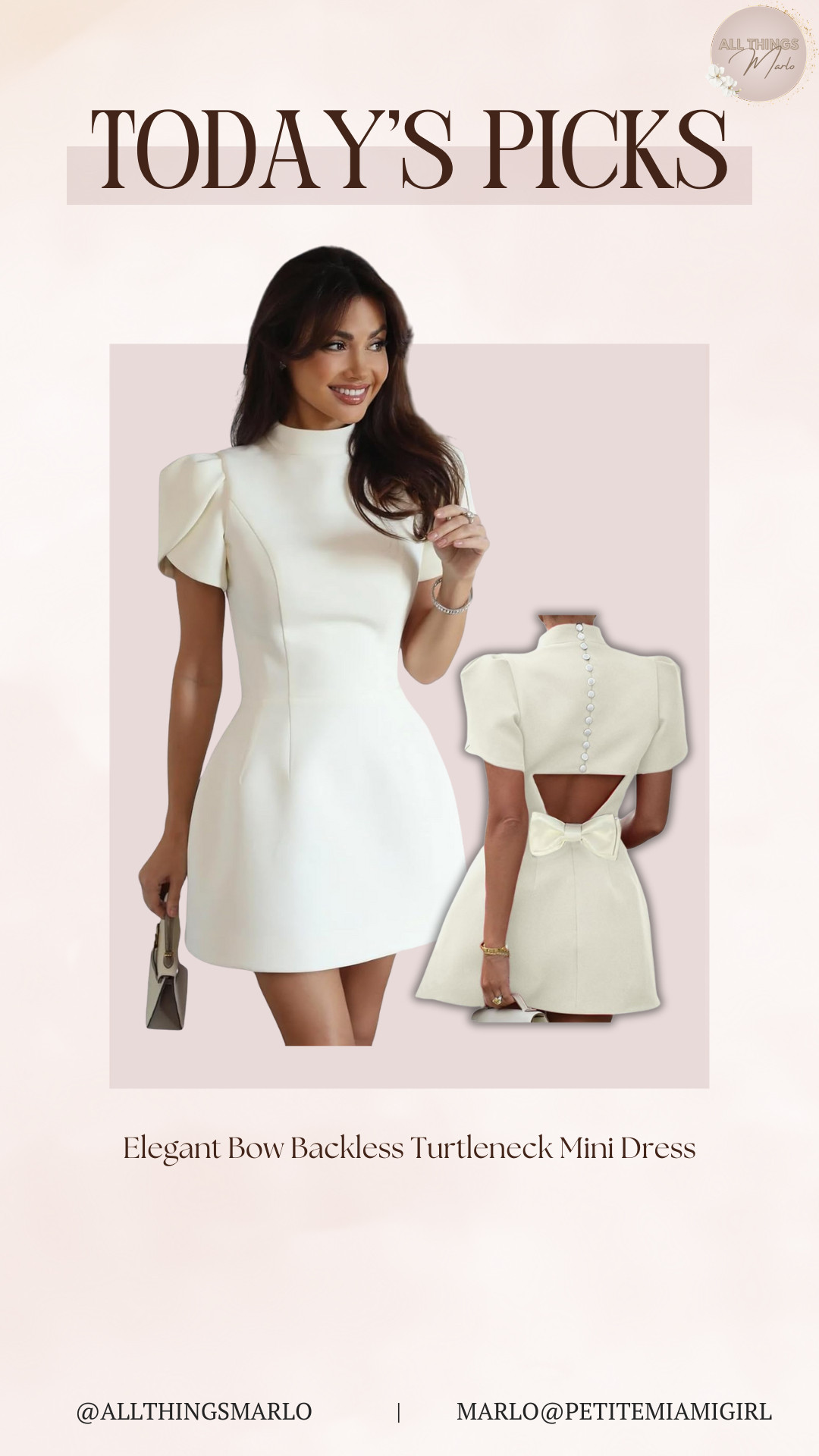 Elegant Bow Backless Turtleneck Mini Dress 

 #LTKootd #LTKWorkwear #LTKTravel