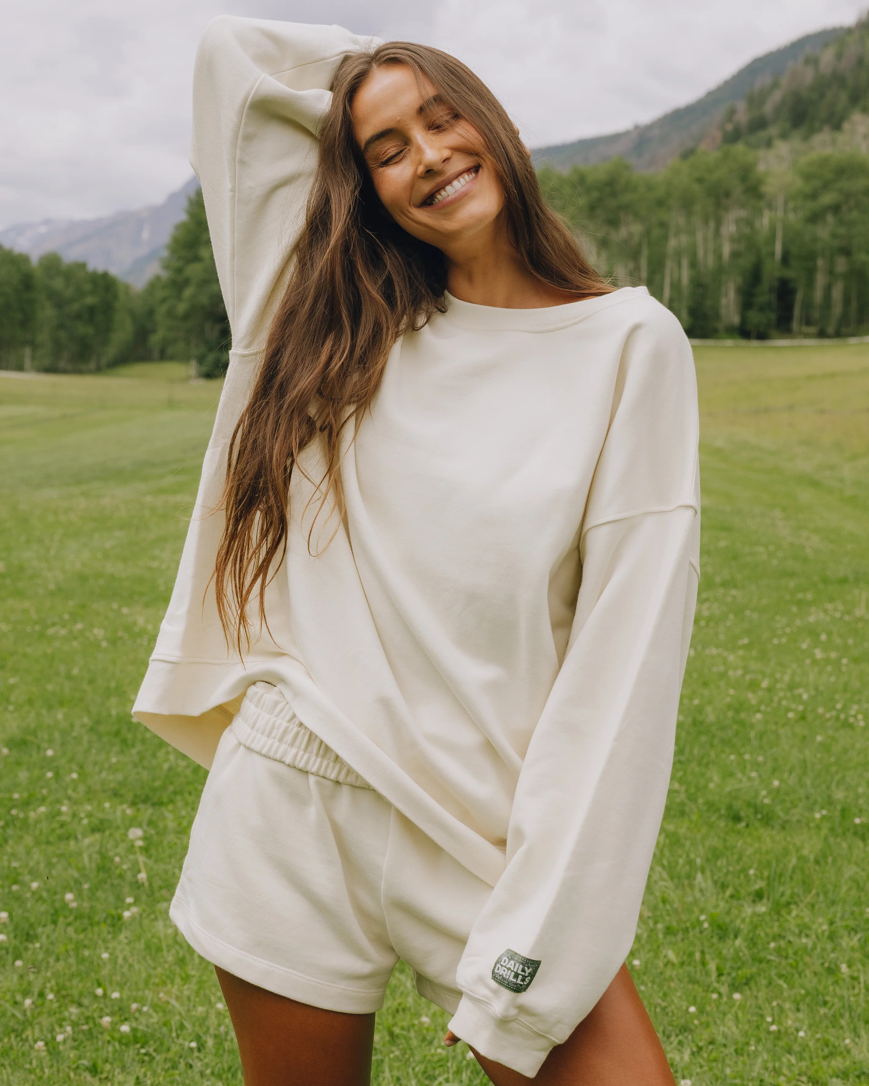 Unisex Oversized Crew - Sand with Bandana Patch | Daily Drills LLC