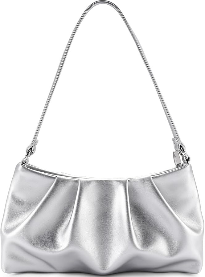 Women's Clutch Purse, Pleated Evening Handbag, Shoulder Bag with Detachable Chain and Shoulder St... | Amazon (US)